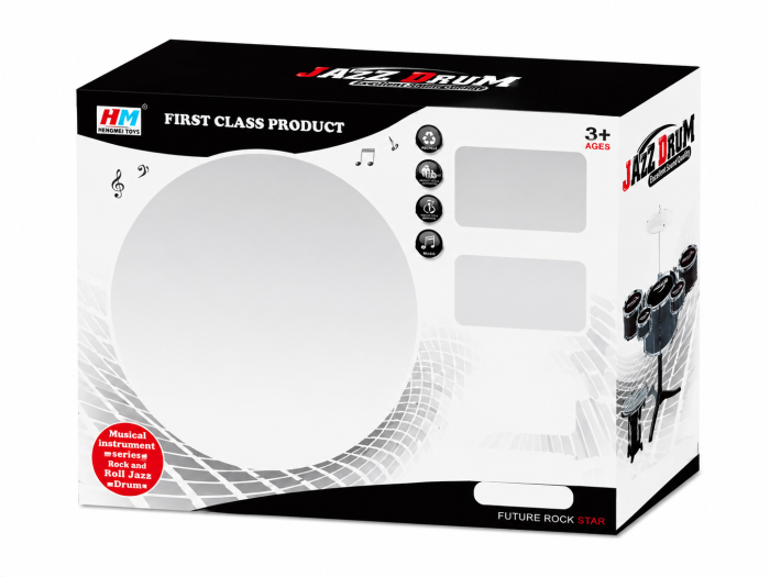 Set 5 tobe Jazz Drum pentru copii cu scaun, cinel și bețe [2]