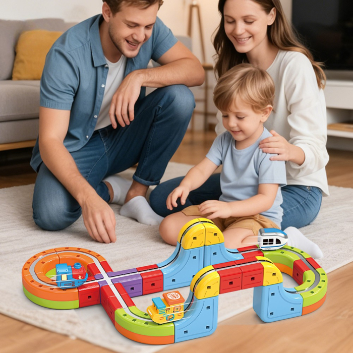 Set tren cu traseu magnetic si circuit 3D – 26 piese [4]