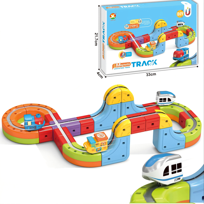 Set tren cu traseu magnetic si circuit 3D – 26 piese [5]