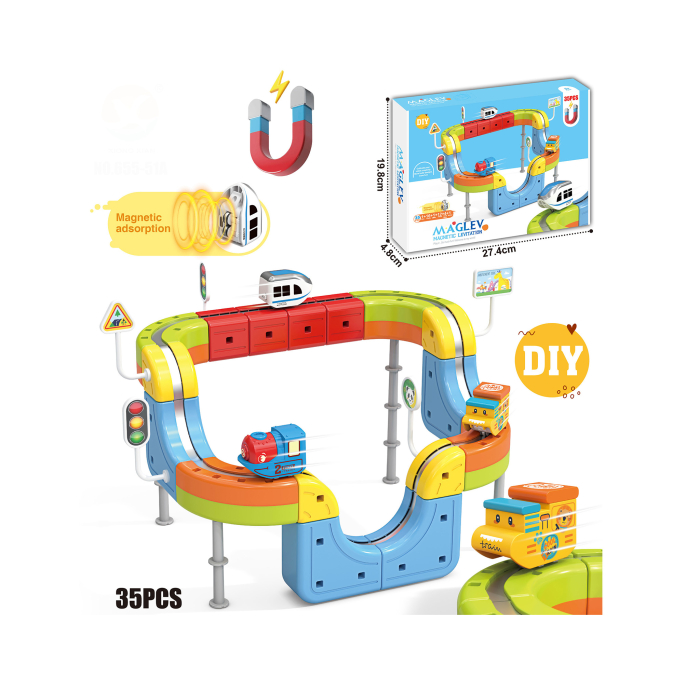 Set tren cu traseu magnetic si circuit 3D – 35piese [3]