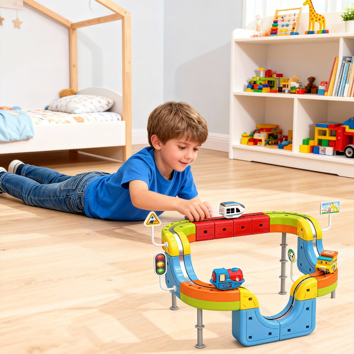 Set tren cu traseu magnetic si circuit 3D – 35piese [2]