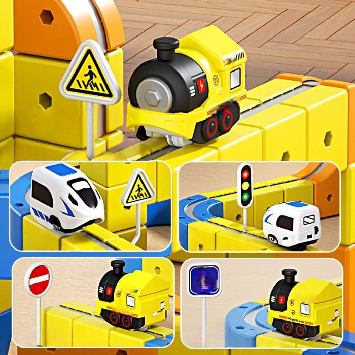 Set constructie tren magnetic – 150 piese, multifunctional [3]