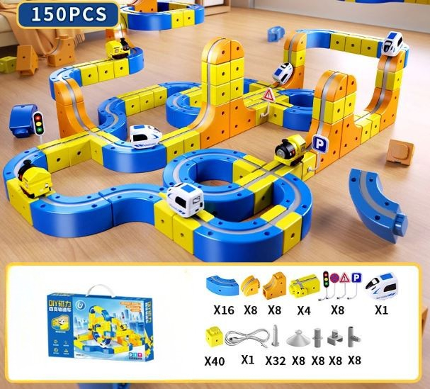 Set constructie tren magnetic – 150 piese, multifunctional [4]