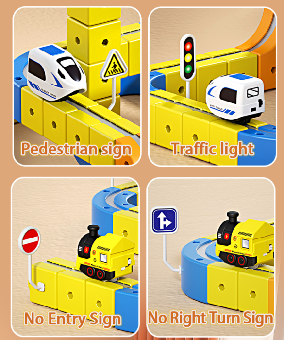 Set constructie tren magnetic – 126 piese, multifunctional [3]