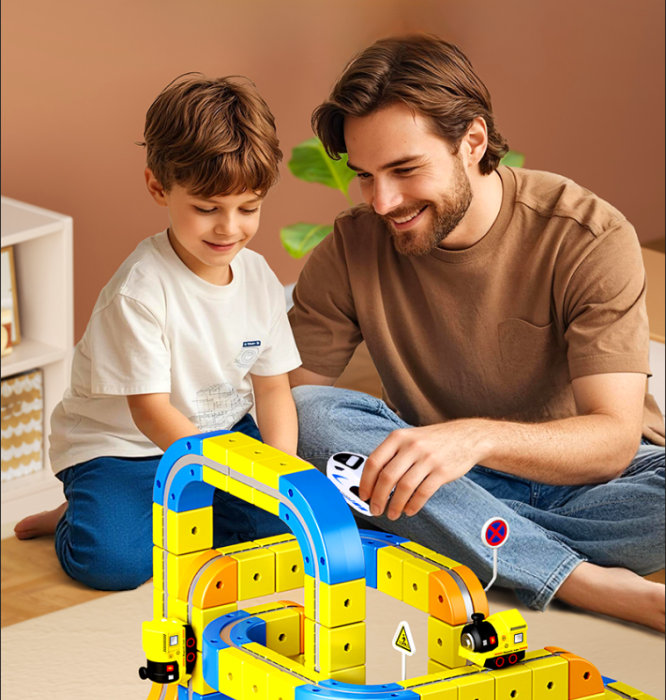 Set constructie tren magnetic – 126 piese, multifunctional [2]