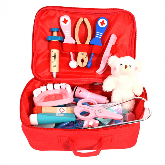Set trusa medicala din lemn tip Montessori – Joc de rol copii 3+ [2]