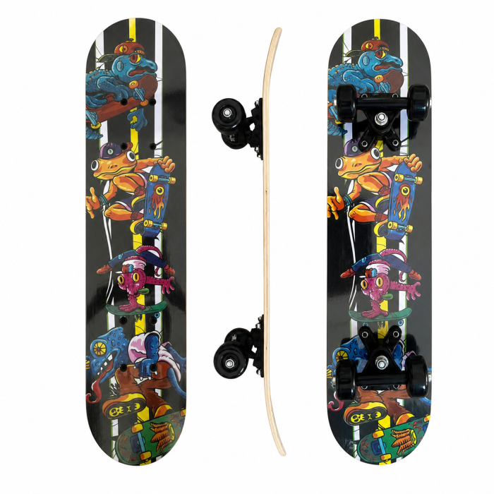 Skateboard din lemn model Graffiti Reptile Street Art - 60 cm [2]