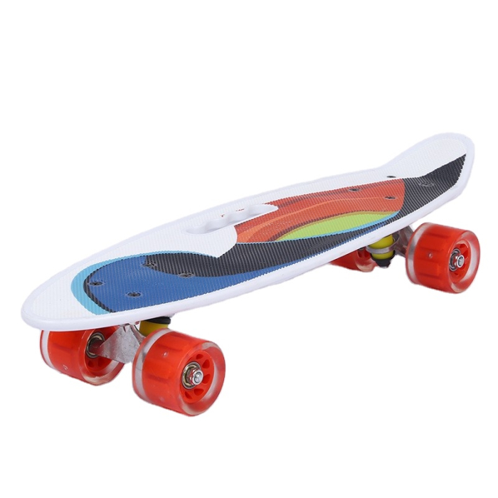Skateboard tip Mini Cruiser cu mâner - Model Rainbow Flow [2]