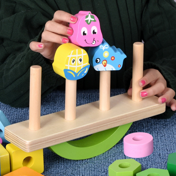 Sortator forme geometrice lemn – joc echilibru Montessori [4]