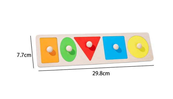 Sortator încastru din lemn cu forme geometrice și culori, 5 forme, jucărie educativă montessori [4]