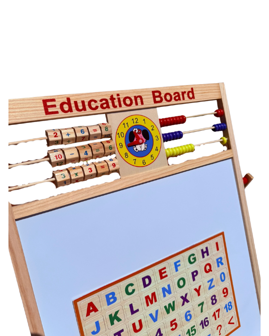 Tabla educativa multifunctionala din lemn 3-in-1, magnetica / marker / creta 2 dimensiuni [3]