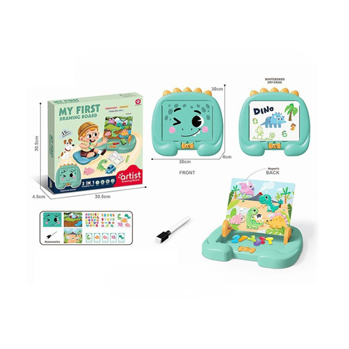 Tablă magnetică Dino cu alfabet și accesorii [4]