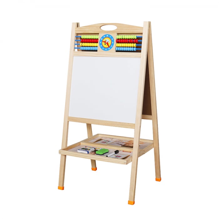 Tablă Montessori șevalet din lemn cu 2 suprafețe – scris și desen 85cm - 3 ani+ [2]