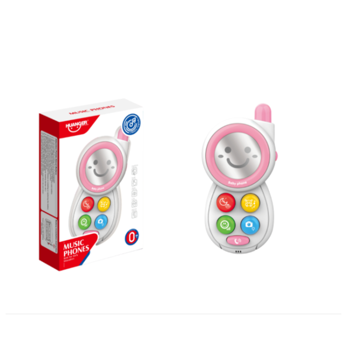 Telefon pentru bebeluși cu lumini si sunete - Roz [2]