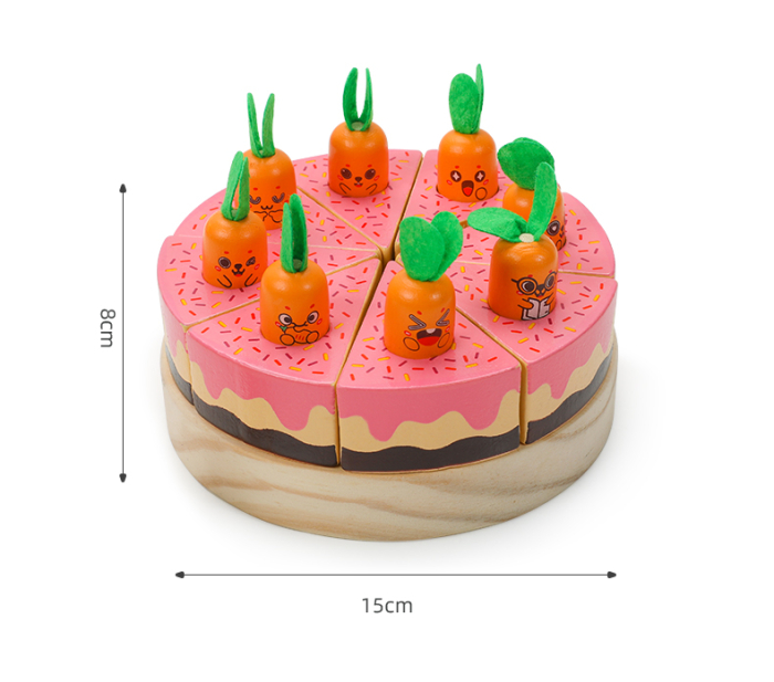Tort de morcovi – jucărie din lemn cu emoticoane [5]