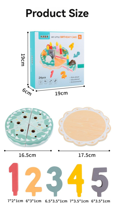 Tort din lemn – jucărie Kabi - Montessori - 2+ [5]