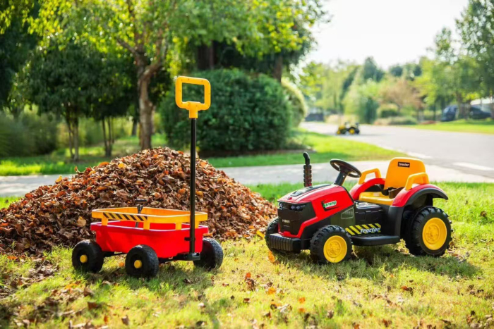 Tractor electric 3 în 1 cu remorcă și telecomandă parentală - Roșu ,12V [4]