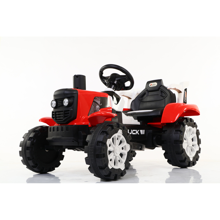 Tractor electric pentru copii 12V cu remorcă detașabilă și telecomandă parentală - Roșu [4]