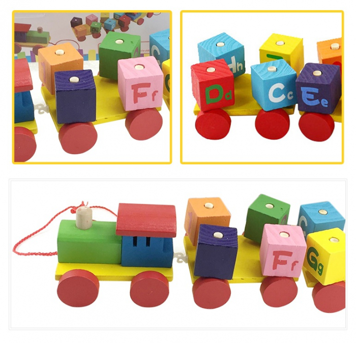 Tren din lemn cu cuburi rotative – cifre și litere | ZukiToys.ro [4]
