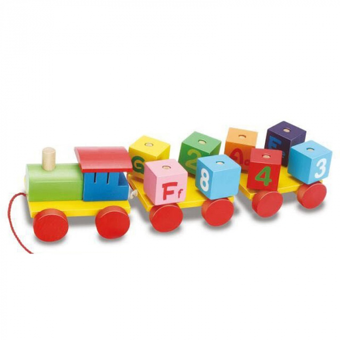 Tren din lemn cu cuburi rotative – cifre și litere | ZukiToys.ro [3]
