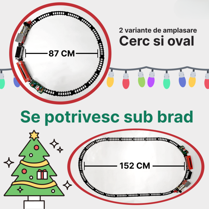 Trenulet electric cu aburi, sunete si lumini  –  „Mos Craciun” - 3+ [4]