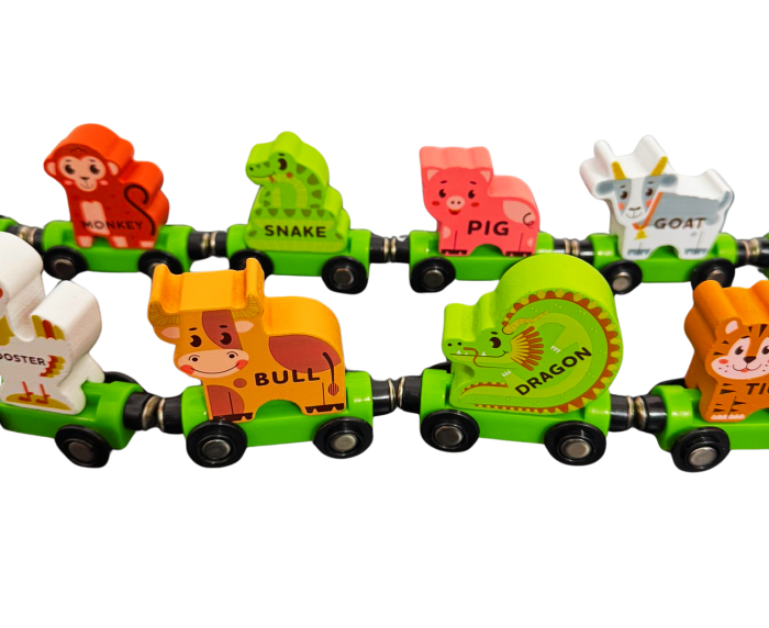 Trenulet magnetic cu animale detasabile - 3+ [3]