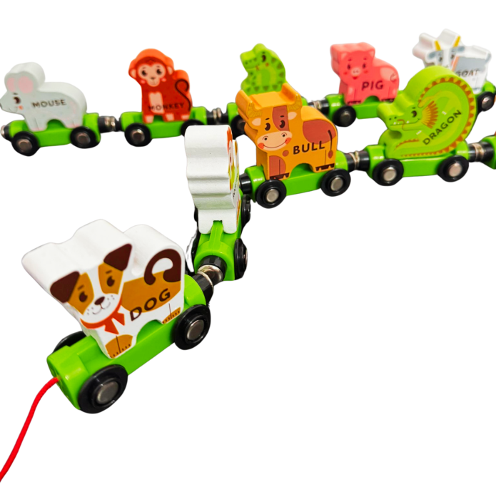 Trenulet magnetic cu animale detasabile - 3+ [2]