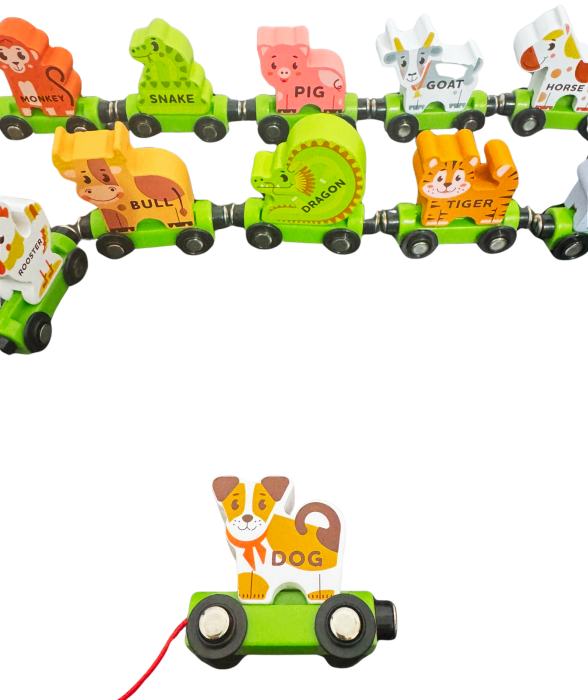 Trenulet magnetic cu animale detasabile - 3+ [4]