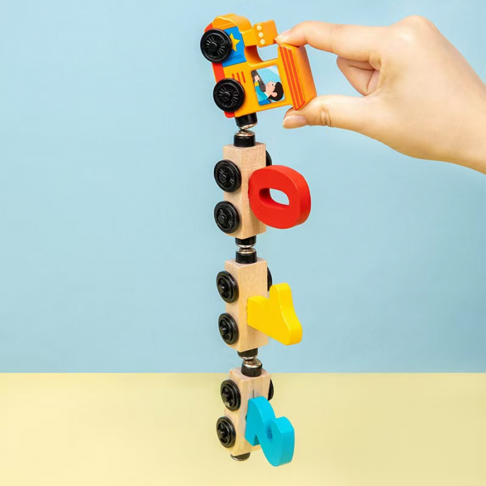 Trenulet magnetic lemn cu cifre – Digital Train educativ | ZukiToys.ro [3]