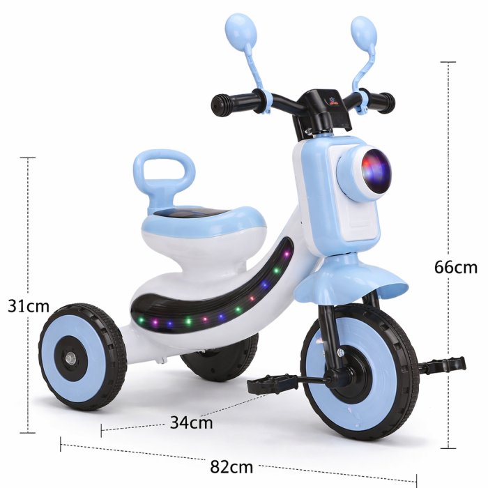 Tricicletă interactivă pentru copii cu lumini LED și muzică – Albastru [3]