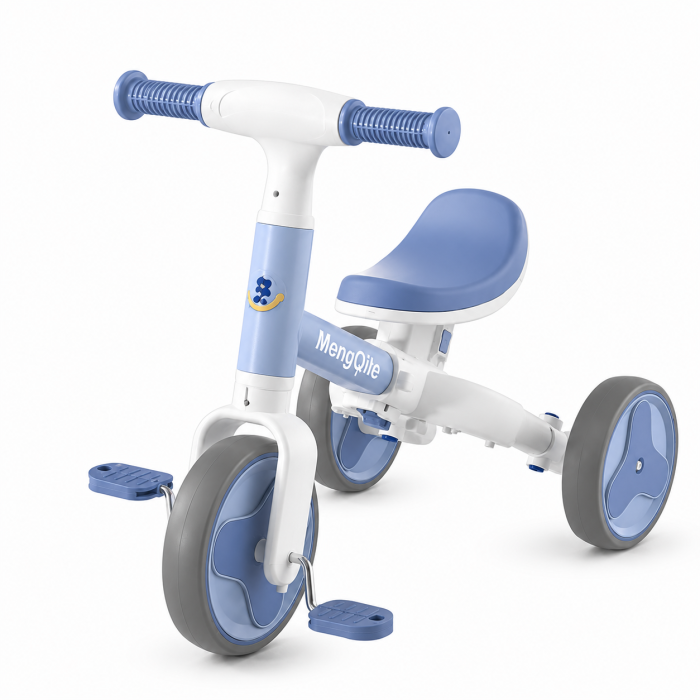 Tricicletă și bicicletă de echilibru 2 în 1, cu muzică, lumini și pedale detașabile - Blue [3]