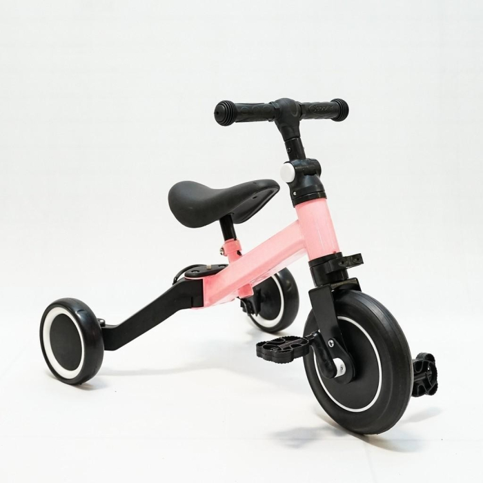Tricicletă transformabilă în bicicletă fără pedale  – roz [4]