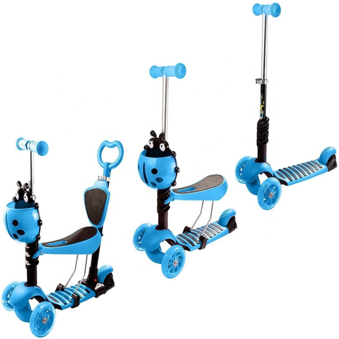 Trotinetă 5 în 1 buburuza cu scaunel – ( albastru ) [2]