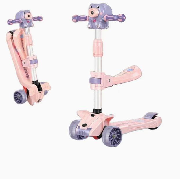 Trotinetă copii cu muzică , lumini și baloane de săpun (roz) [3]