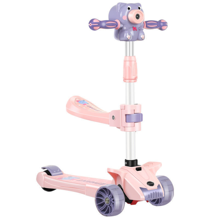 Trotinetă copii cu muzică , lumini și baloane de săpun (roz) [2]