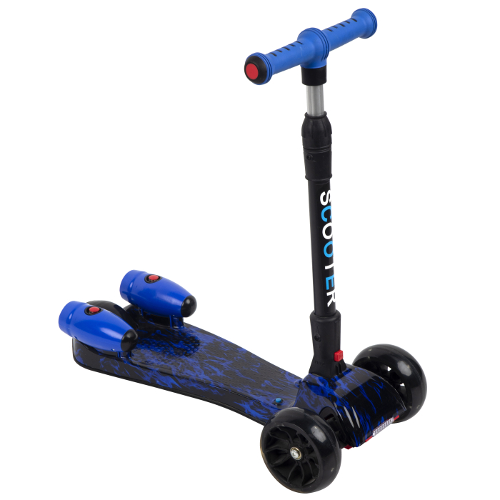 Trotinetă cu aburi, sunete și lumini – Bluetooth, USB, ( albastru ) [2]