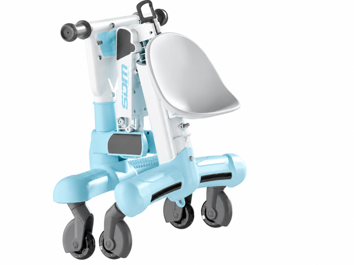 Trotinetă pliabilă 3 în 1 pentru copii cu scaun, rotație 360°, muzică și sistem anti-răsturnare - Blue [2]
