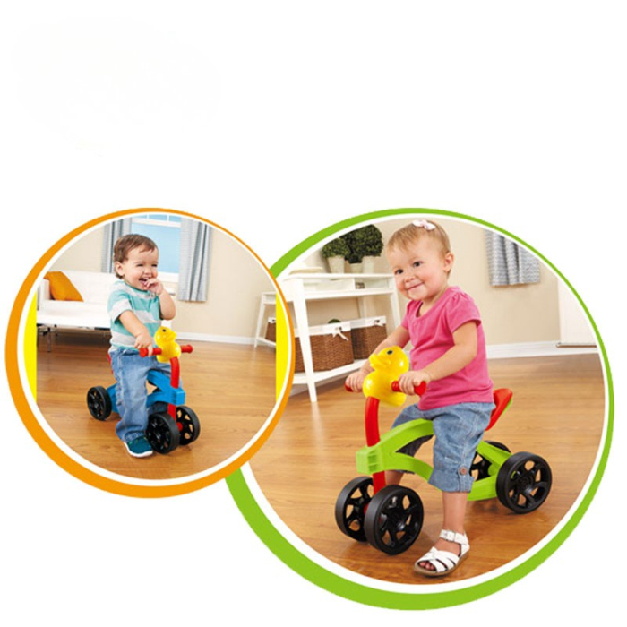 Trotinetă stabilă cu 4 roți pentru copii fără pedale, multicolor [5]