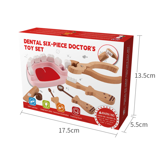 Trusă stomatologică din lemn – Set educativ de dentist cu 6 accesorii [4]