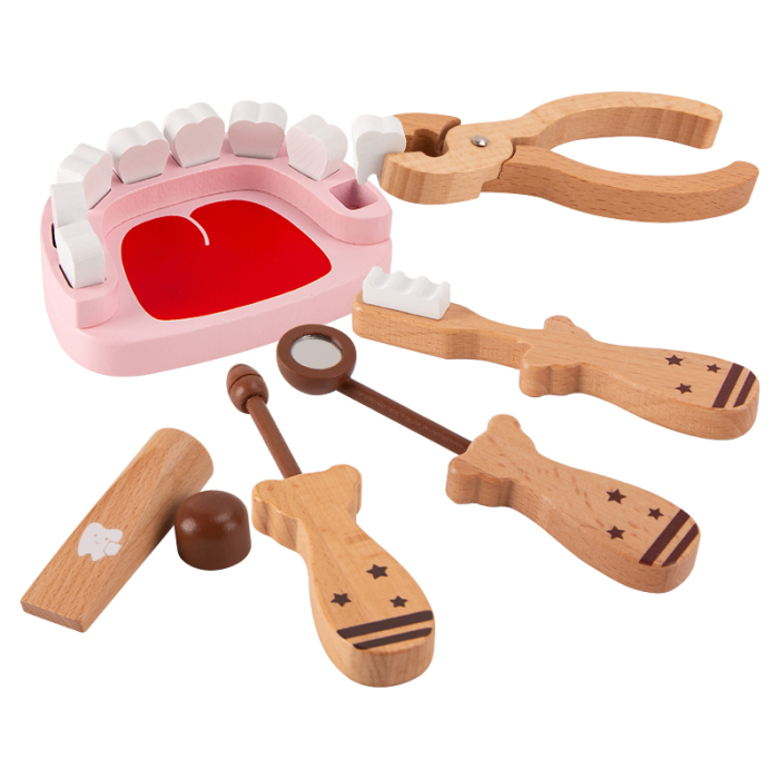 Trusă stomatologică din lemn – Set educativ de dentist cu 6 accesorii [2]