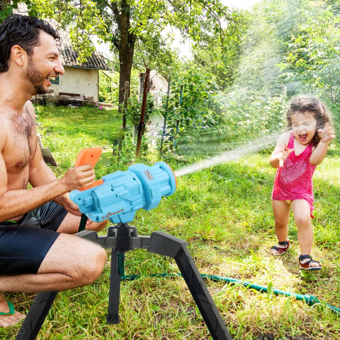 Tun cu apă pentru copii cu trepied pentru joacă în exterior - albastru [2]