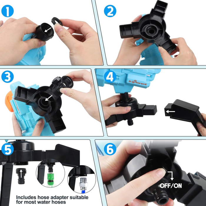 Tun cu apă pentru copii cu trepied pentru joacă în exterior - albastru [4]