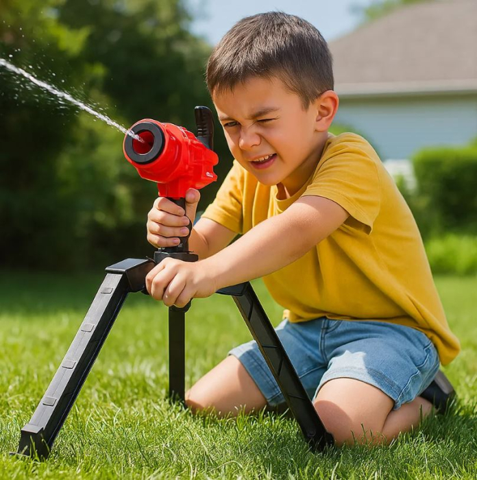 Tun cu apă pentru copii cu trepied pentru joacă în exterior - roșu [3]