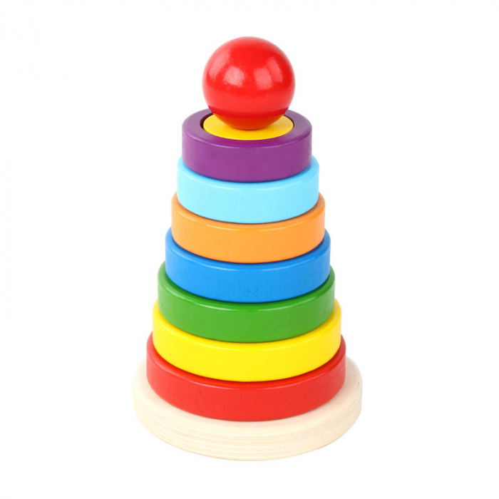 Turn de stivuire forme în straturi din lemn pentru copii - ZukiToys [2]