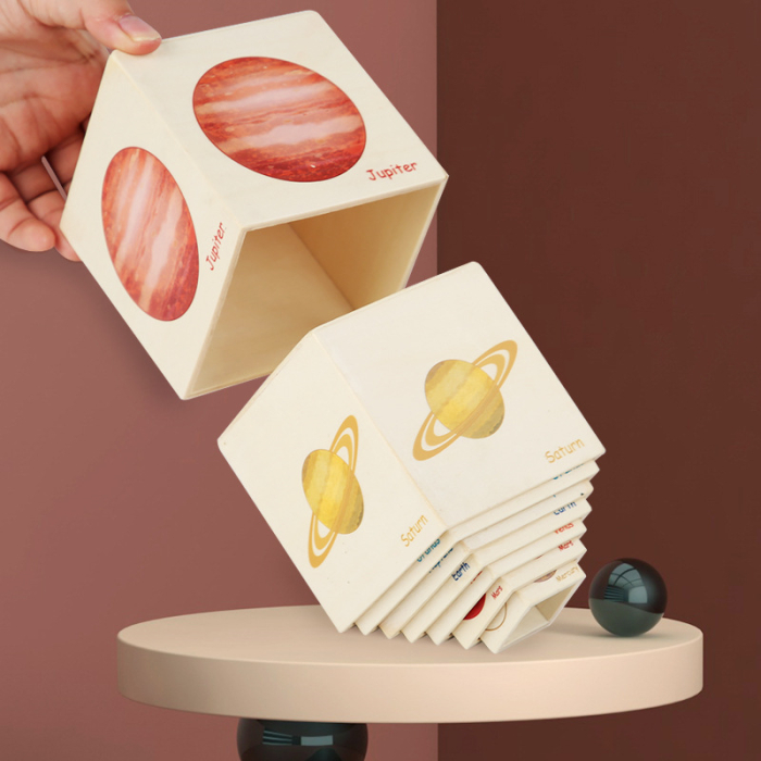 Turn din lemn cu 8 cuburi – tematică planete [3]