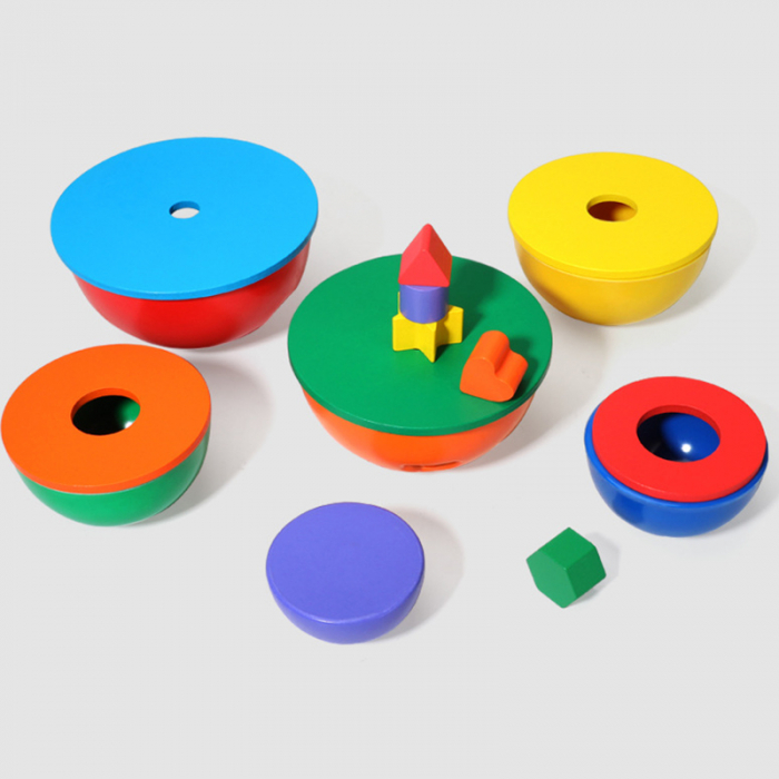 Turn Rainbow din lemn – Joc de stivuire cu forme geometrice | ZukiToys.ro [4]