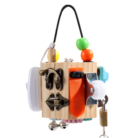 3–4 ani - Cub Montessori 14 în 1 Busy Cube din Lemn, 3 ani+ | ZukiToys