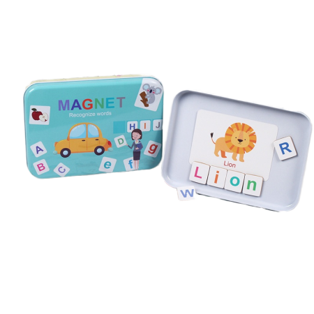 Alfabetar magnetic cu litere și carduri ilustrate – Joc educativ pentru formarea cuvintelor [1]