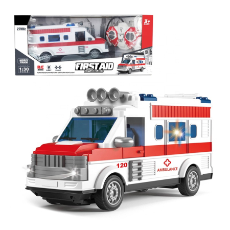 Jucarii educative - Ambulanță de jucărie cu telecomandă 22 × 10 × 7,5 cm, alb