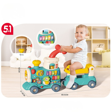 Antemergător trenulet interactiv pentru copii – tren muzical 5 în 1 [3]